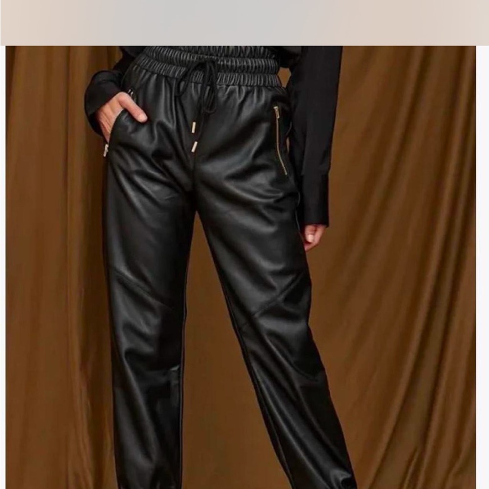 Vegan Leather Joggers